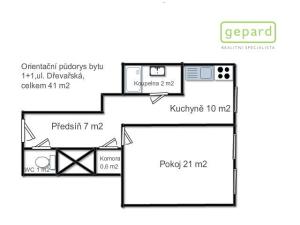 Pronájem bytu 1+1, Brno - Veveří, Dřevařská, 41 m2