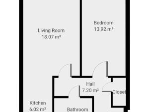 Pronájem bytu 2+kk, Praha - Hostavice, U Hostavického potoka, 52 m2