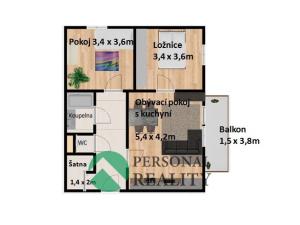 Pronájem bytu 3+kk, Chrášťany, Oranžová, 82 m2