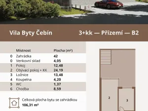 Prodej bytu 3+kk, Čebín, 106 m2