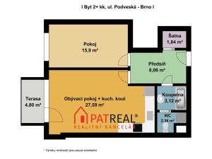 Prodej bytu 2+kk, Brno - Komín, Podveská, 62 m2