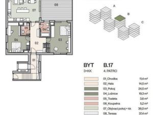 Prodej bytu 3+kk, Praha - Vysočany, Pod Krocínkou, 119 m2