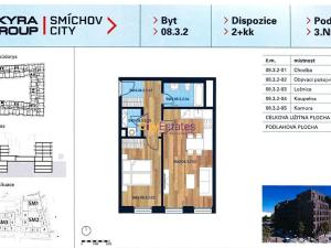 Pronájem bytu 2+kk, Praha - Smíchov, Vackové, 55 m2