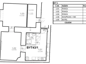 Pronájem bytu 2+1, Liběchov, nám. V. Levého, 53 m2