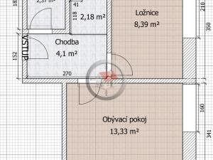 Pronájem bytu 2+kk, Třebíč - Borovina, Řípovská, 30 m2