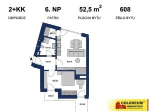 Pronájem bytu 2+kk, Brno - Černá Pole, 52 m2