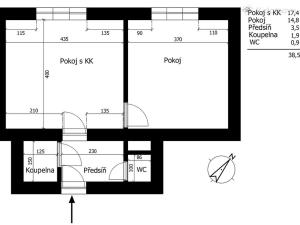 Pronájem bytu 2+kk, Brno, Kuldova, 39 m2