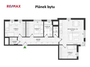 Pronájem bytu 4+kk, Praha - Chodov, Bachova, 97 m2