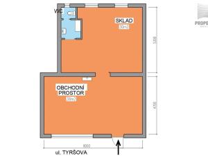 Pronájem obchodního prostoru, Kuřim, Tyršova, 78 m2