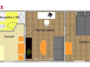 Pronájem bytu 2+1, Praha - Nové Město, Sokolská, 38 m2