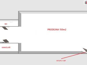 Pronájem obchodního prostoru, Hodonín, Dolní Valy, 150 m2