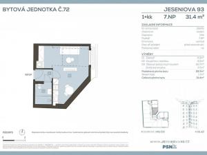 Prodej bytu 1+kk, Praha - Žižkov, Jeseniova, 30 m2