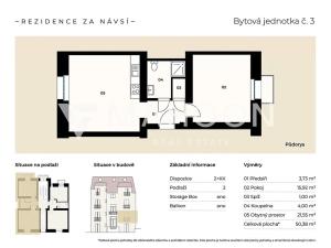 Prodej bytu 2+kk, Praha - Záběhlice, Za návsí, 50 m2