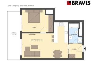 Pronájem bytu 2+kk, Brno - Staré Brno, Leitnerova, 66 m2