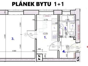 Pronájem bytu 1+1, Jablonec nad Nisou - Mšeno nad Nisou, Palackého, 35 m2