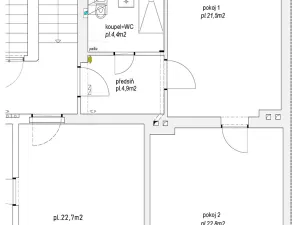 Pronájem bytu 2+1, Teplice, Zemská, 58 m2