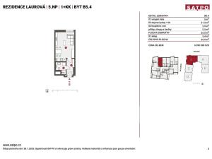 Prodej bytu 1+kk, Praha - Smíchov, Na Laurové, 33 m2