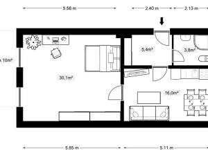 Pronájem bytu 2+kk, Doksy, Dalibora z Myšlína, 56 m2