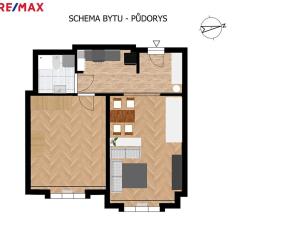 Pronájem bytu 2+kk, Praha - Holešovice, Schnirchova, 46 m2