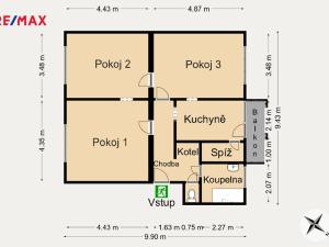 Prodej bytu 3+1, Slavičín - Hrádek na Vlárské dráze, Nádražní, 84 m2