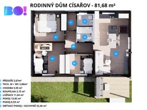 Prodej rodinného domu, Císařov, 82 m2