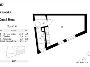 Prodej bytu 1+kk, Kutná Hora, Sokolská, 34 m2