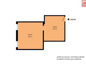 Pronájem skladu, Olomouc, Wellnerova, 62 m2