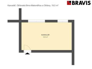 Pronájem kanceláře, Brno - Maloměřice, Obřanská, 20 m2