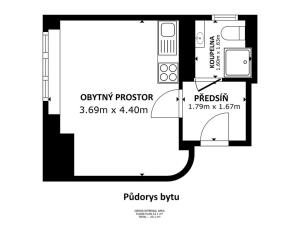 Pronájem bytu 1+kk, Praha - Smíchov, Pod Kotlářkou, 22 m2