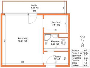 Pronájem bytu 1+kk, Pardubice - Polabiny, Prodloužená, 33 m2