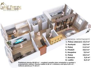 Prodej bytu 3+1, Praha - Braník, Novodvorská, 69 m2