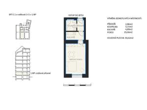 Pronájem bytu 1+1, Brno, Cihlářská, 30 m2