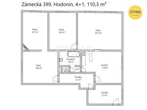 Prodej bytu 4+1, Hodonín, Zámecká, 110 m2