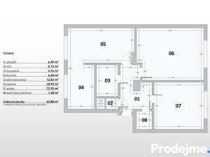 Prodej bytu 3+1, Dyje, 65 m2