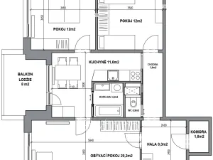 Pronájem bytu 3+1, Brno, Kachlíkova, 82 m2