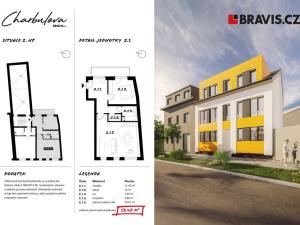 Prodej bytu 2+kk, Brno - Černovice, Charbulova, 58 m2