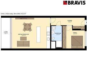 Pronájem bytu 2+kk, Brno - Staré Brno, Fuchsova, 73 m2