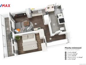 Prodej bytu 2+kk, Teplice - Trnovany, Trnovanská, 44 m2