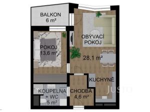 Prodej bytu 2+kk, Písek - Budějovické Předměstí, Zeyerova, 62 m2