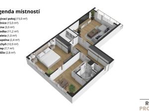 Prodej bytu 2+1, Hodonín, G. Preissové, 66 m2