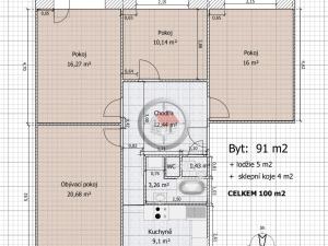 Pronájem bytu 4+1, Třebíč - Nové Dvory, Mládežnická, 91 m2