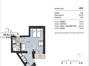 Pronájem bytu 1+1, Brno, Mathonova, 37 m2