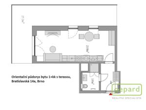 Pronájem bytu 1+kk, Brno - Zábrdovice, Bratislavská, 33 m2