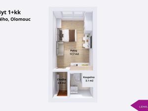 Pronájem bytu 1+kk, Olomouc - Povel, Janského, 25 m2
