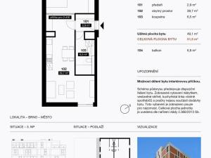 Prodej bytu 2+kk, Brno, Auerswaldova, 49 m2