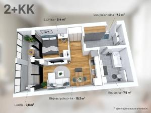 Pronájem bytu 2+kk, Třebíč, Tomáše Bati, 43 m2