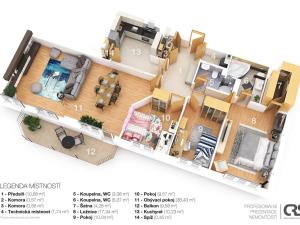 Pronájem bytu 4+1, Praha - Libeň, Společná, 110 m2
