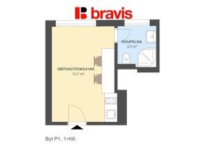 Pronájem bytu 1+kk, Popůvky, Chaloupky, 17 m2