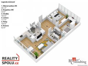 Prodej bytu 3+kk, Praha - Karlín, Nekvasilova, 71 m2