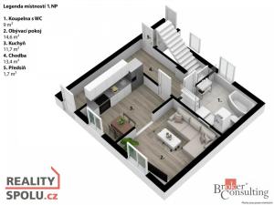 Pronájem rodinného domu, Úpice, Regnerova, 90 m2